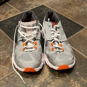Gray and Orange Athletic Shoes